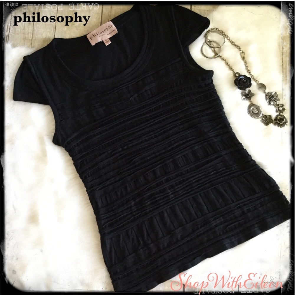 Philosophy Black Banded Cap Sleeve Top